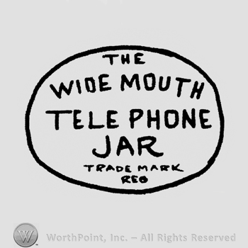 "The Wide Mouth Telephone Jar Trade Mark Reg" written with uppercase letters