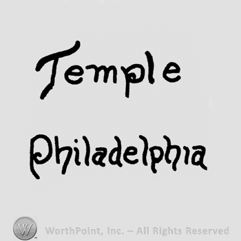 "Temple Philadelphia" written with uppercase letters