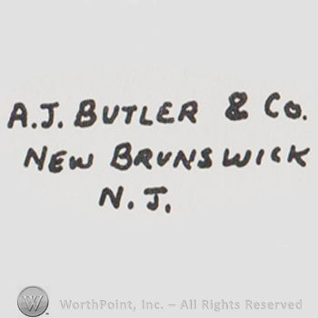 the text A J BUTLER & CO NEW BRUNSWICK NJ in uppercase letters
