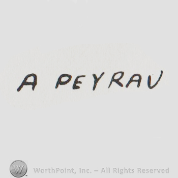 the text A PEYRAN in uppercase letters