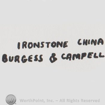 the text IRONSTONE CHINA BURGESS & CAMPBELL
