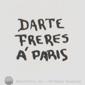 the text DARTE FRERES A PARIS in uppercase