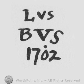 the initials LVS in uppercase above the initials BVS and the number 1702