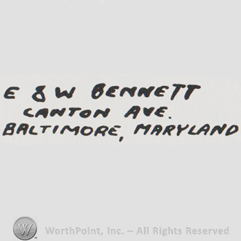 the text E & W BENNETT CANTON AVE BALTIMORE MARYLAND