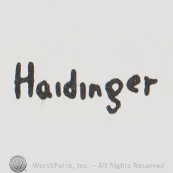 the word Haidinger with only the initials in uppercase