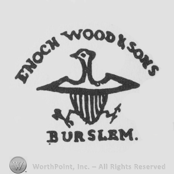 a bird in the shape of a shield and ENOCH WOOD & SONS BURSLEM