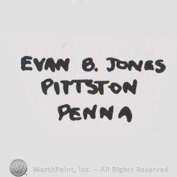 the text EVAN B JONES PITTSTON PENNA