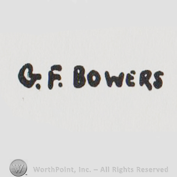 the name G F Bowers in uppercase letters