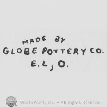 Mark with MADE BY GLOBE POTTERY CO E L O in | #72118