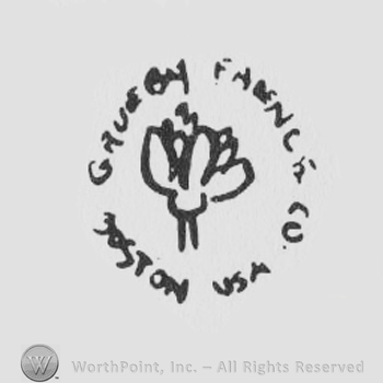 Flower, Grueby Faience Co. Boston U.S.A. Written with uppercase letters