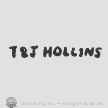 T J HOLLINS in uppercase letters