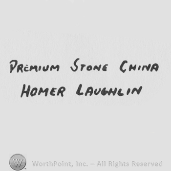 PREMIUM STONE CHINA HOMER LAUGHLIN in uppercase letters