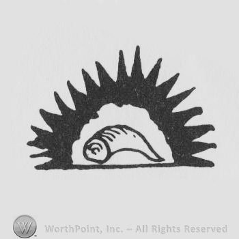 a sun design with a horn inside