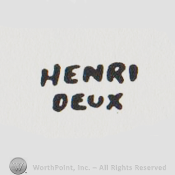 the words HENRI DEUX in uppercase letters