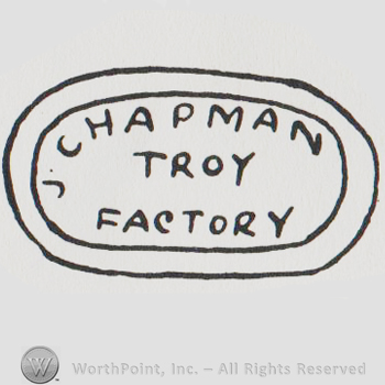 J Chapman Troy Factory written with uppercase letters inside a cartouche