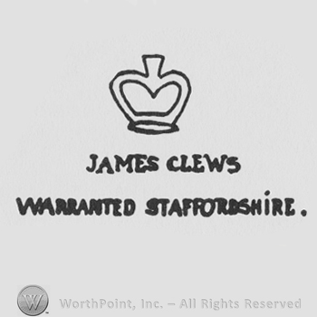 Crown, James Clews Warranted Staffordshire written with uppercase letters