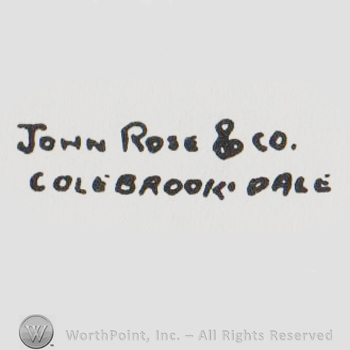 JOHN ROSE & CO COLEBROOKDALE in uppercase letters