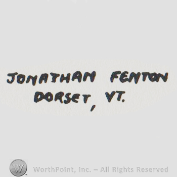 JONATHAN FENTON DORSET VT in uppercase letters