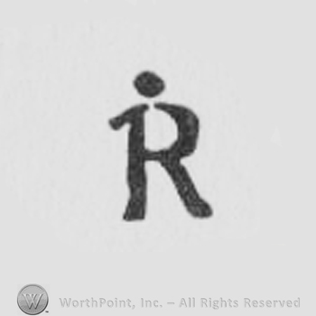a capital R with a dot above