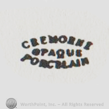 the words CREMORNE OPAQUE PORCELAIN in uppercase
