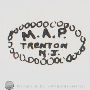 M.A.P. Trenton N.J written with uppercase letters inside a cartouche