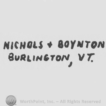 NICHOLS + BOYNTON BURLINGTON VT in uppercase letters