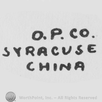 O P CO SYRACUSE CHINA in uppercase letters