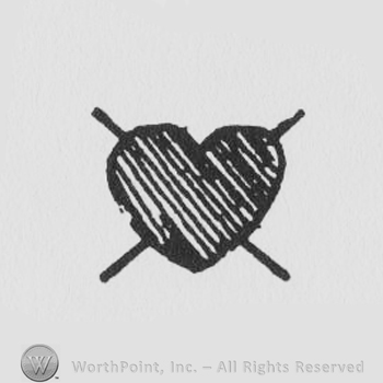a simple heart design crossed by two lines