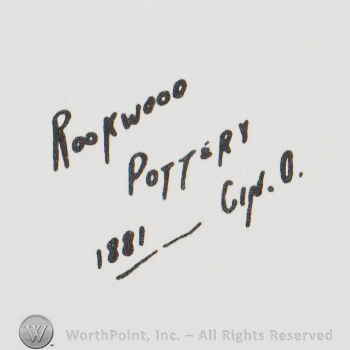 ROOKWOOD POTTERY 1881  in a signature form