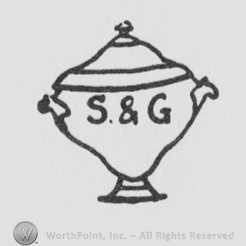 Bowl with letters S&G written on it, in uppercase