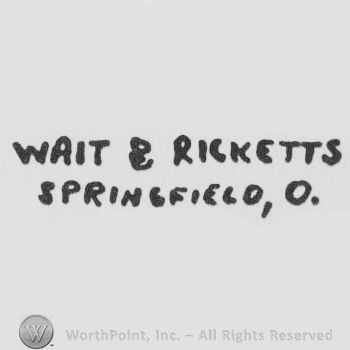 Wait & Ricketts Springfield, O.written with uppercase letters, on two rows