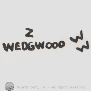 Wedgwood WW written with upeprcase letters, letter Z placed above word Wedgwood
