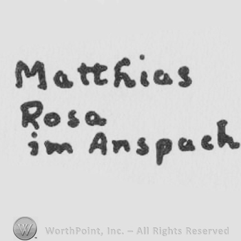 MATTHIAS ROSA IM ANSPACH in lowercase letters