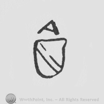 a shield with two oblique lines and the letter A above