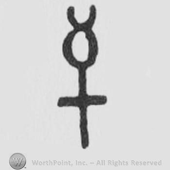 Cross and circle with fork above
