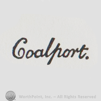 the word COALPORT in handwriting with the initial in uppercase