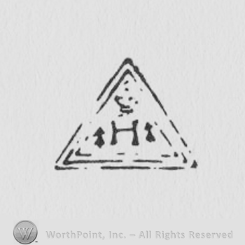 simple triangle design with an H and two arrows
