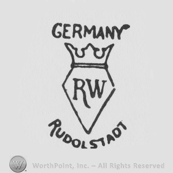 Crown, shield, GERMANY RW Rudolstadt written with uppercase letters