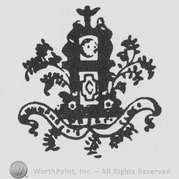 a cartouche design with flowers and a banner