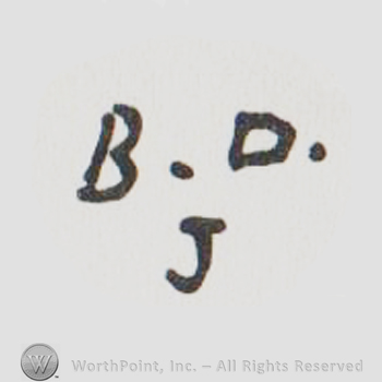 the initials BD above the letter J in uppercase