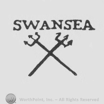 Two tridents, Swansea written uppercase letters