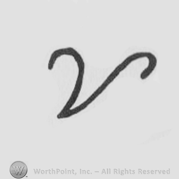 Uppercase handwritten V, leaned to the right