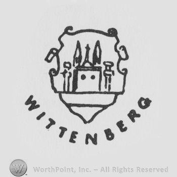 a drawing of a castle on a shield above WITTENBERG