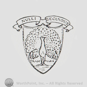 a shield with a peacock, ribbon above with Nulli Secundus written with uppercase letters
