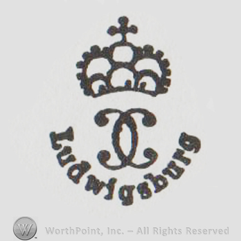 a crown with cross above double uppercase mirrored C and "ludwigsburg" written with lowercase letters