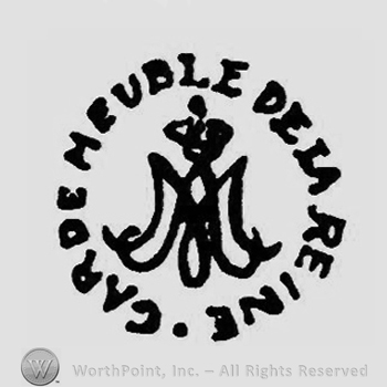 MA crowned in a circle.CARDE MEUBLE DE LA REINE