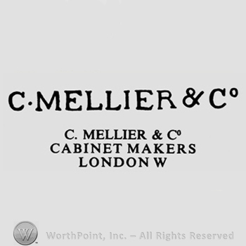 C MELLIER & CO written; CABINET MAKERS LONDON W eritten bellow.
