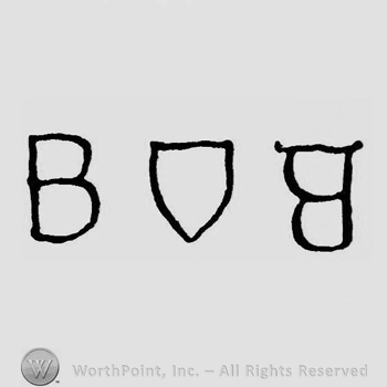 A shield between initials B B.