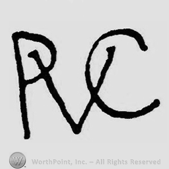 Initials P and C written and letter V over them.