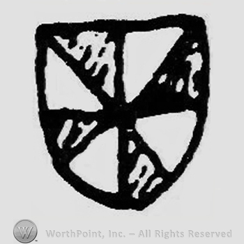 A shield, gyronny.